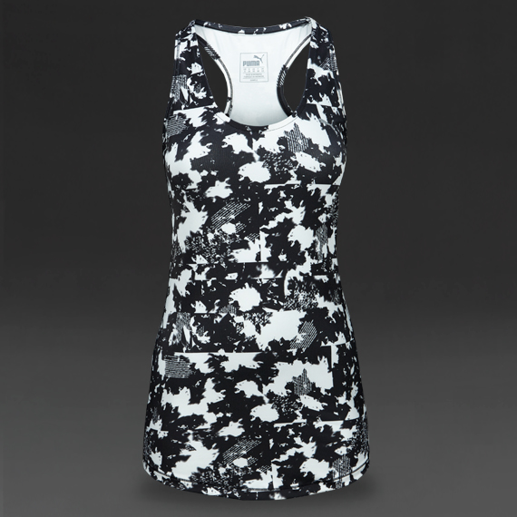 Puma Training Essential Graphic Layer Tank Black/White/Grey for Women